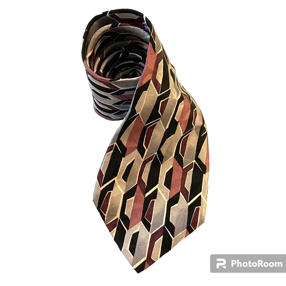 Stafford Neck Tie 60x4 Silk Geometric Career Professional Formal Elegant USA